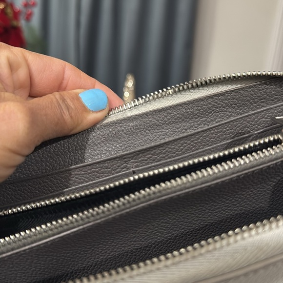 🩶SAINT LAURENT PARIS Zip Around Leather Wallet - Picture 11 of 16